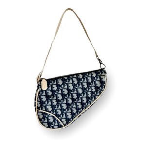 Christian Dior Navy Monogram Trotter Saddle Bag