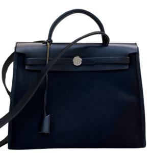 Hermès Herbag 31 Black Canvas Bag
