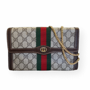 Gucci GG Supreme Sherry Line Brown Clutch Bag